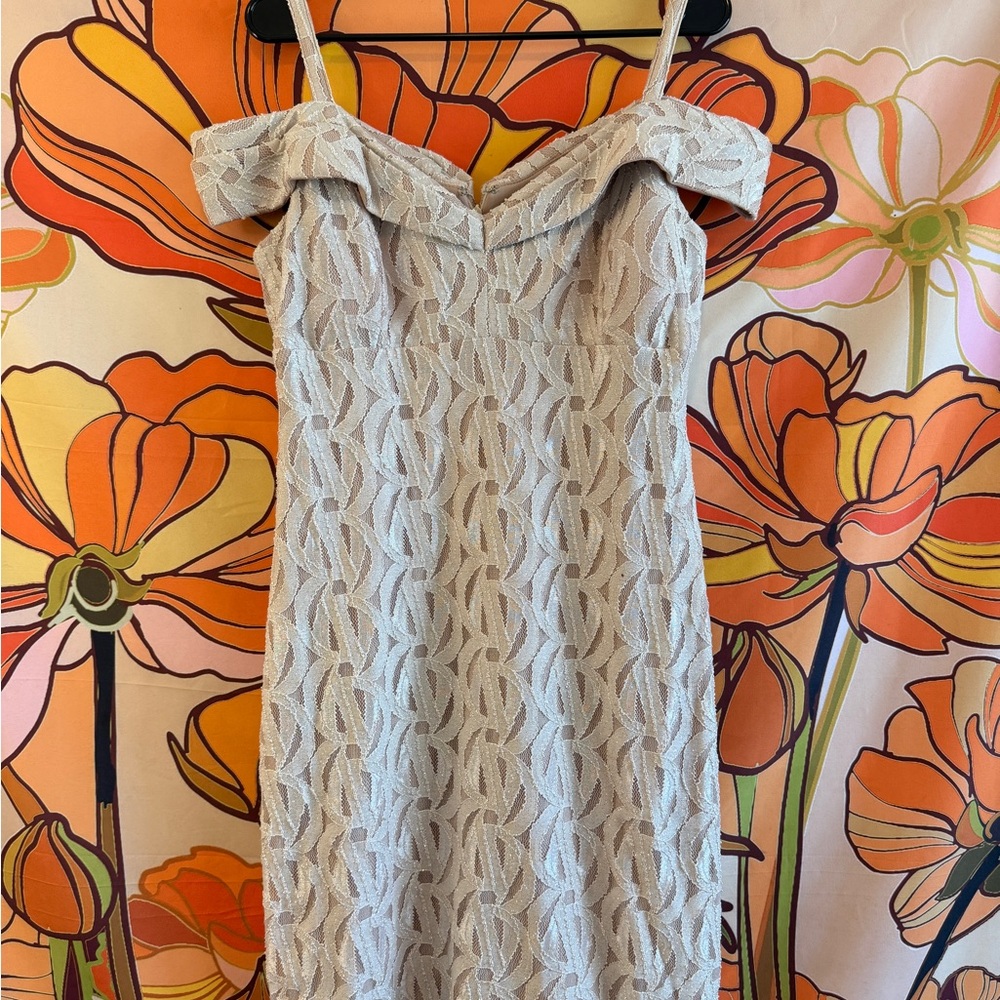 Elegant Cream Off-Shoulder Dress